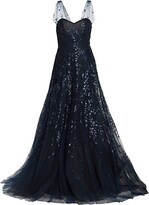 Thumbnail for your product : Amsale Sequined Tulle Gown