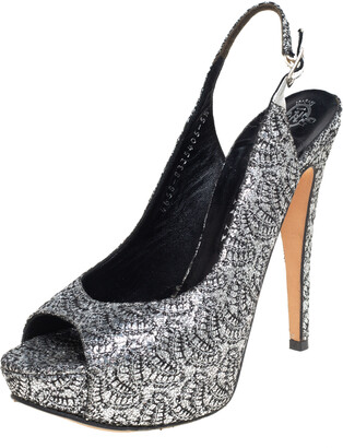 glitter slingback sandals