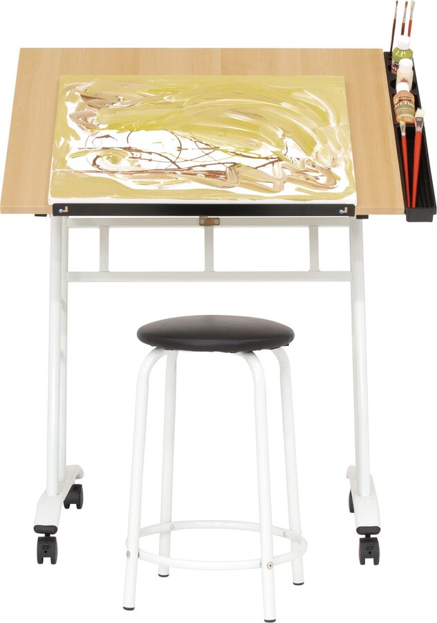 Studio Designs HOME Studio Designs Craft Center Rolling Drawing Tab le and Stool