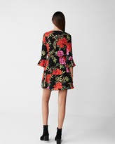 Thumbnail for your product : Express Floral Tiered Fit And Flare Dress