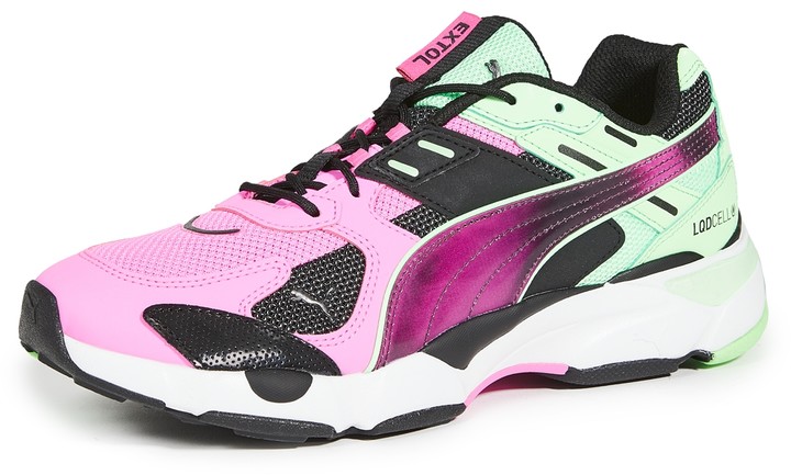 pink and gold puma shoes