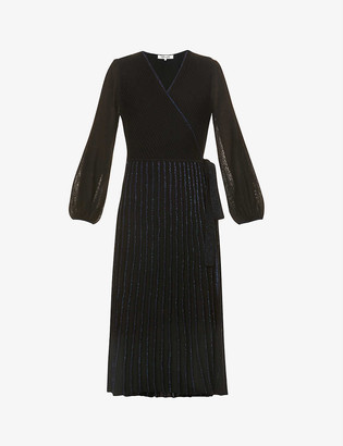 Diane von Furstenberg Shelley wrap-over stretch-knit midi dress
