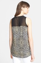 Thumbnail for your product : Vince Camuto Chiffon Trim Leopard Print Top