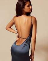 Thumbnail for your product : Agent Provocateur Lizzie Slip Navy Blue Silk With Low Scoop Back