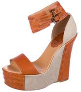 Thumbnail for your product : Valentino Leather Wedge Sandals
