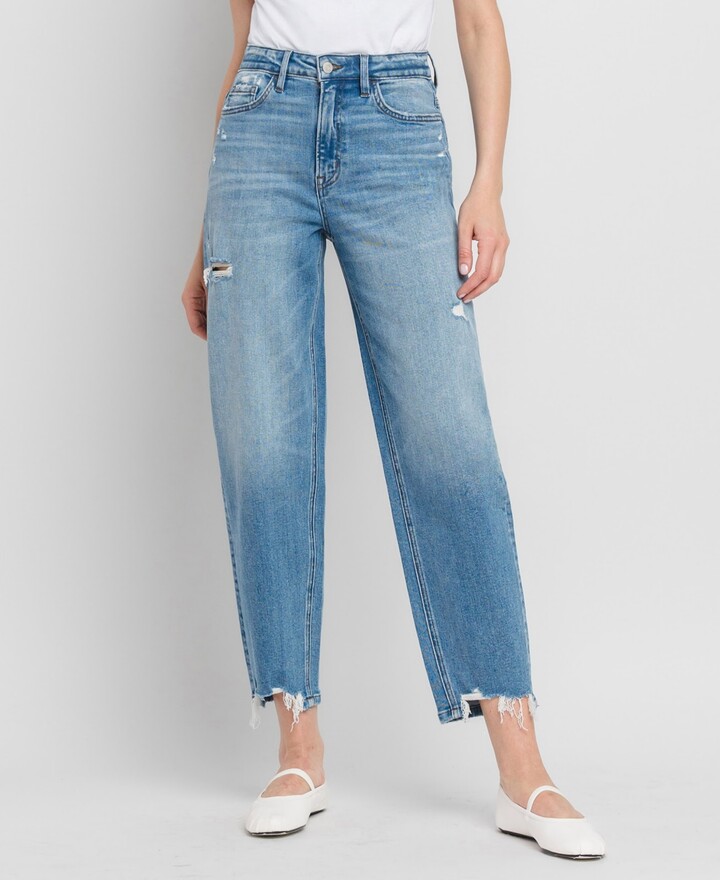 Flying Monkey Women's Super High Rise Barrel Jeans