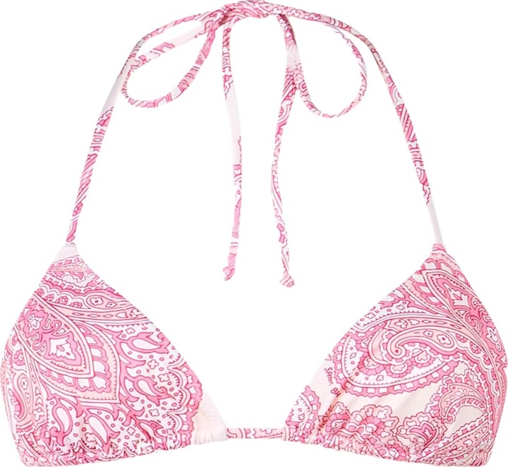 Woman Pink Paisley Triangle Top Swimsuit Leah