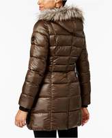 Thumbnail for your product : Bernardo Faux-Fur-Trim Hooded Puffer Coat