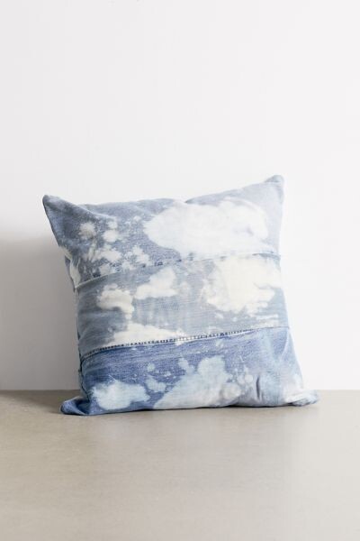 blue denim throw pillows