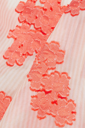 Lela Rose Striped Fil Coupe Silk-blend Organza Dress