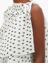 Thumbnail for your product : Roland Mouret Pasha Polka-dot Pleated-cloque Blouse - White Black