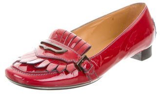 Tod's Patent Leather Round-Toe Loafers