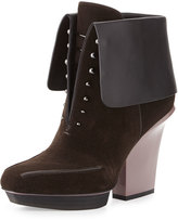Thumbnail for your product : 3.1 Phillip Lim Juno Runway Fold-Over Suede Bootie, Espresso/Black