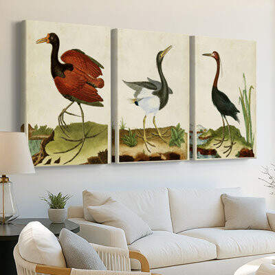 Dakota Fields Heron Portrait IV -Custom Wrapped Gallery Canvas - 3 Pieces