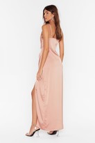 Thumbnail for your product : Nasty Gal Womens Cowl Play Satin Maxi Dress - Beige - 12