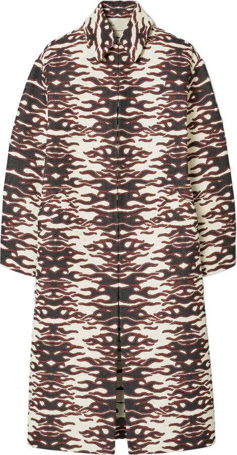 Tory Burch Flame-Jacquard Coat