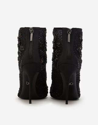 Dolce & Gabbana Booties with embroidery, rhinestone and bead embellishment