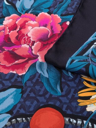 Ferragamo Floral-Print Silk Scarf