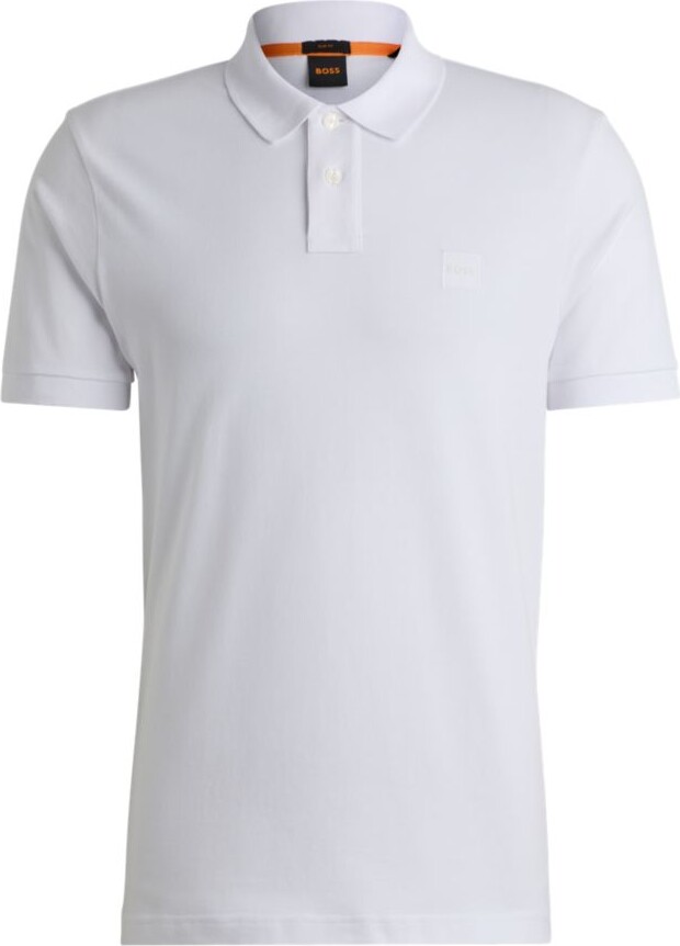HUGO BOSS Stretch-cotton slim-fit polo shirt with logo patch