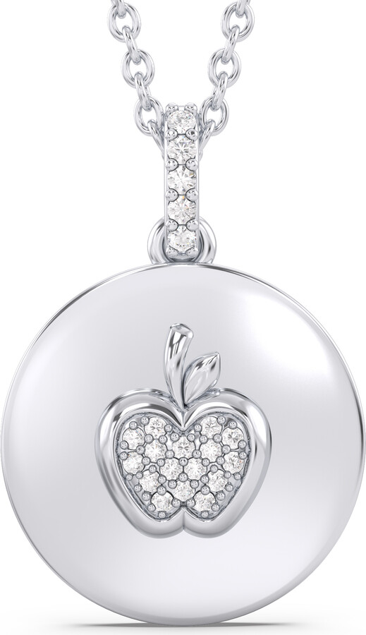 Zales Enchanted Disney Snow White 1/20 CT. T.w. Diamond Apple Disc Pendant  in Sterling Silver (1 Line) - ShopStyle Fine Necklaces