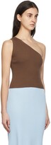 Thumbnail for your product : MATÉRIEL Brown One Shoulder Ribbed Tank Top