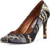 Thumbnail for your product : Ivy Kirzhner Chevron Sequined Beaded Pump, Black