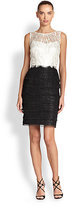 Thumbnail for your product : Kay Unger Lace & Tweed Combo Dress