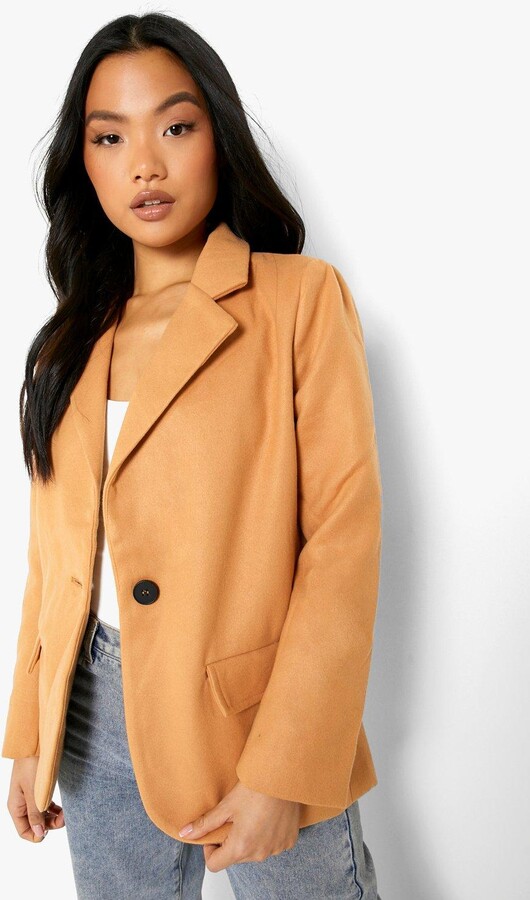 petite beige wool coat