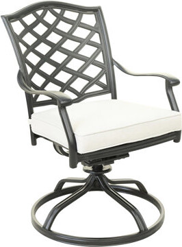 Aluminum 5 Outdoor Dining Solution - Swivel Rocker Chairs & Round Table Practical And Functional Eating Area 4 Rockers Long-lasting