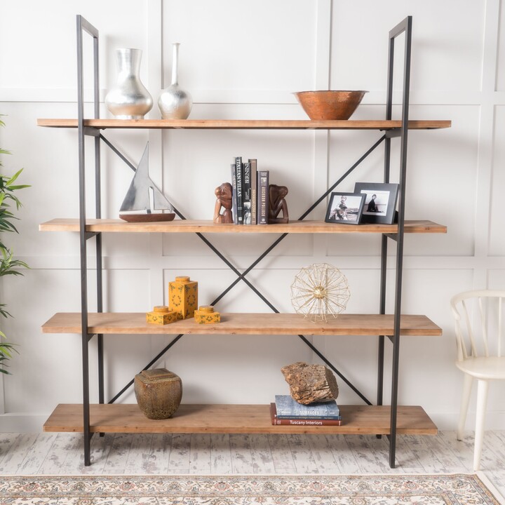 Christopher Knight Home Irene Industrial 4 Shelf Firwood Bookcase