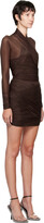 Thumbnail for your product : Alexander Wang Brown Ruched Long Sleeve T-Shirt