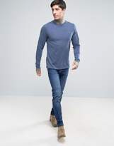 Thumbnail for your product : Farah Gloor slim fit long sleeve logo marl t-shirt in navy
