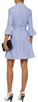 Thumbnail for your product : Derek Lam 10 Crosby Belted Printed Cotton-poplin Mini Shirt Dress