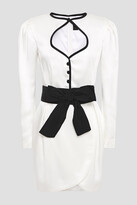 Thumbnail for your product : Dundas Belted Cutout Satin-crepe Mini Dress
