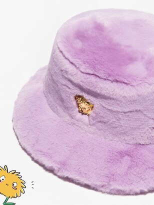 Versace Children Purple Medusa Faux Fur Bucket Hat - Kids - Cotton/Polyester