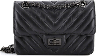 Chanel Pre-owned Mini 2.55 Reissue graphic-print Shoulder Bag - Black