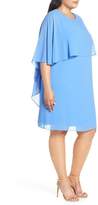 Thumbnail for your product : Vince Camuto Chiffon Cape Sheath Dress
