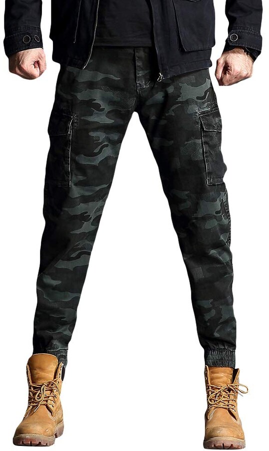 CAMLAKEE Men's Camo Cargo Trousers Combat Camouflage Army Tactical Work