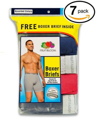 Fruit of the Loom Men's 7Pack White Boxer Briefs 100% Cotton Underwear 2XL