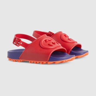 Gucci Children's rubber sandal with Interlocking G