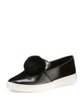 Thumbnail for your product : Michael Kors Eddy Mink Fur-Pompom Sneaker, Black