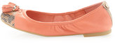 Thumbnail for your product : Elliott Lucca Stella Python-Cap-Toe Tassel Ballet Flat, Tangerine