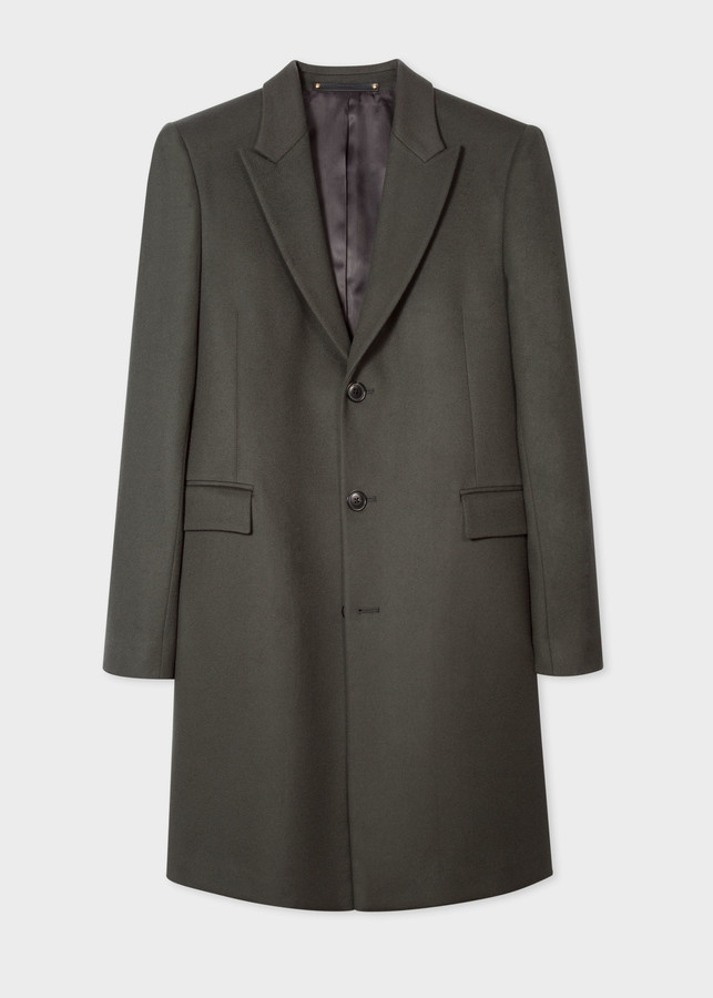 Men's Slate Grey Wool-Cashmere Epsom Coat - ShopStyle