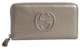 Thumbnail for your product : Gucci grey leather GG zip travel wallet