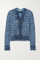 Thumbnail for your product : Balmain Button-embellished Fringed Tweed Blazer