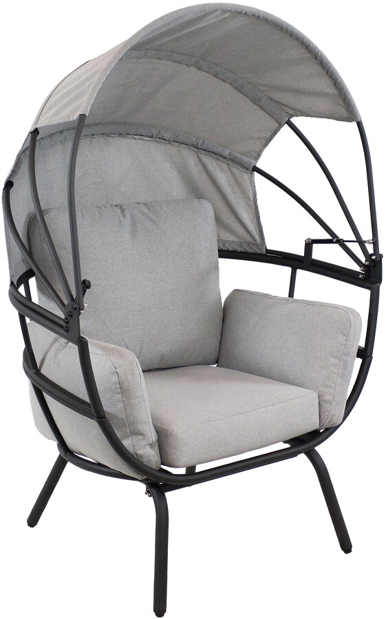 Sunnydaze Decor Sunnydaze Modern Luxury Patio Egg Chair with Canopy ...