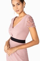 Thumbnail for your product : Little Mistress Arabella 3D Floral Mesh Sleeve Dress