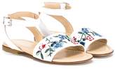 Thumbnail for your product : Ermanno Scervino embroidered flower sandals