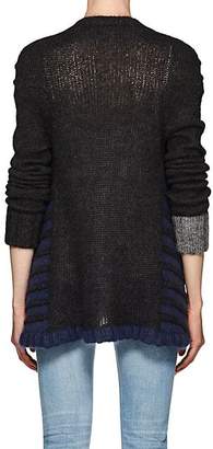 Barneys New York Women's Striped Mohair-Blend Double-Breasted Cardigan - Dark Gray