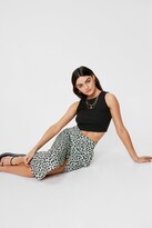 Thumbnail for your product : Nasty Gal Womens Dalmatian Print Split Hem Midi Skirt - Green - 10